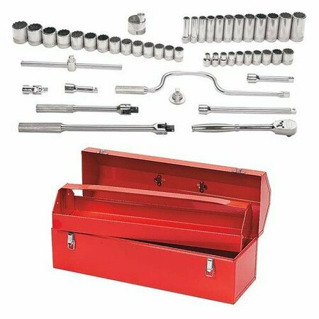 WILLIAMS Socket/Tool Set, 47 Pieces, 12-Point, 1/2 Inch Dr JHWMSS-47TB